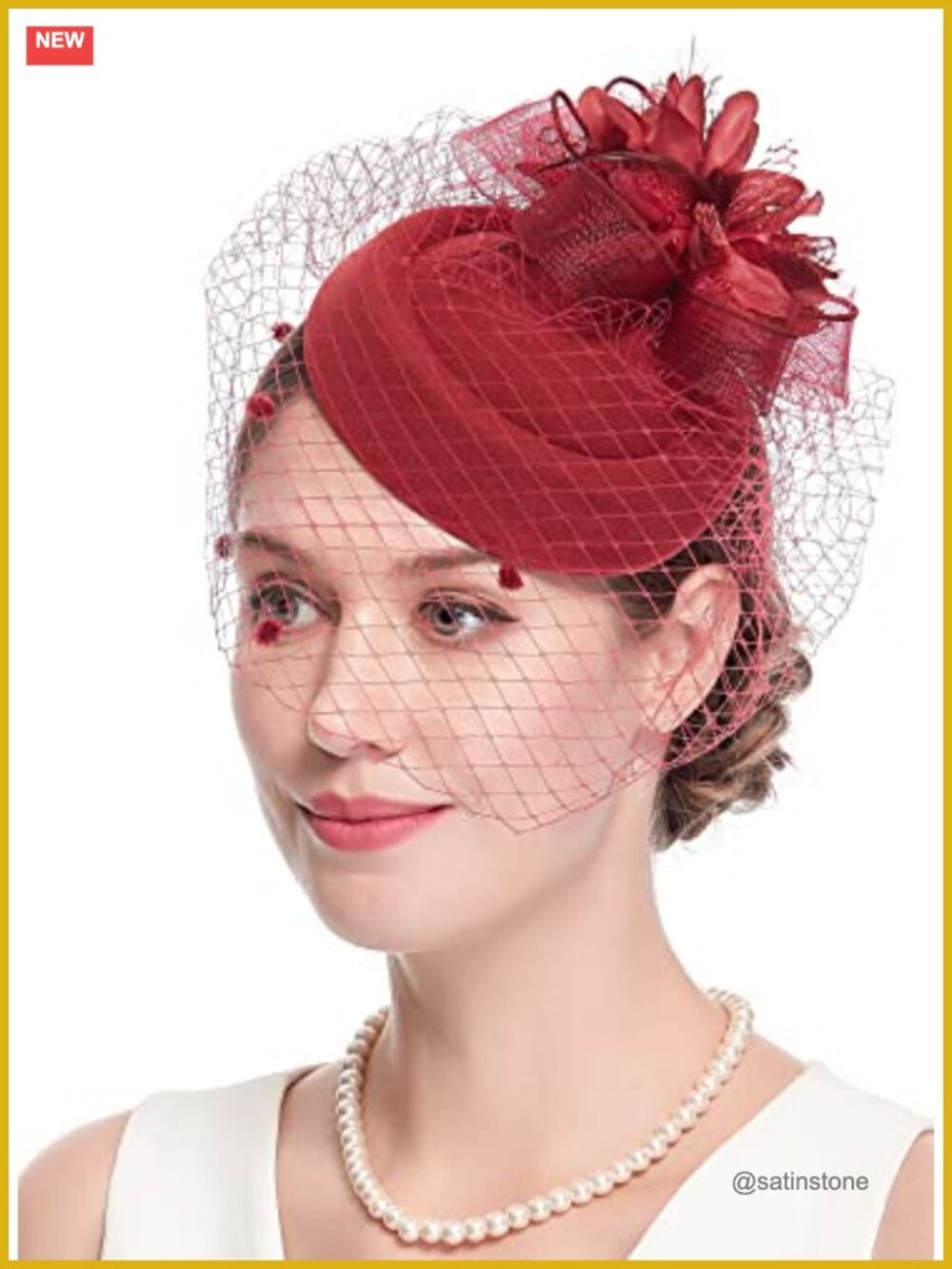 Wool Feather Fascinator Hat with Veil Pillbox Derby Wedding Tea Party